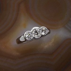 14kt White Gold 3 Diamond Ring Totaling 1.0ctw